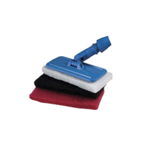 Plastic Floor Tool Set with Swivel Head Set and 3 Floor Pads (use 25mm or 22mm Wooden Handles) - Eac