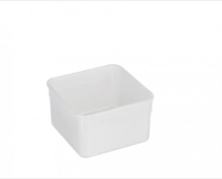 2.5L White Plastic Food Storage Containers and Lids 175mmL x 175mmW x 150mmH - EACH=1 / BOX=100