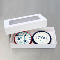 Loyal Bakeware Biscuit Box Rectangular 9"W x4.5"L x 1.5"H - Set Includes Box and Lid with Window - B