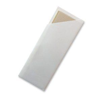 White Cutlery Pouches with Bamboo Napkin Included - Box of 1,000