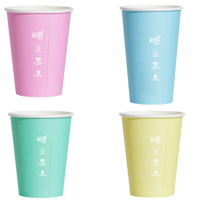 Truly Eco 16oz / 480ml PASTEL Single Wall Coffee Cups 90mm Diameter, Home Compostable, Aqueous Coate
