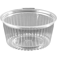 Plastic Show Bowl Clear with Dome Hinged Lids 48oz / 1440ml - SLEEVE=50 / BOX=150