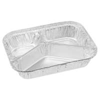 Marinucci Medium 3 Cavity Meal Foil Tray 600ml 205mm(L) x 155mm(W) x 34mm(H) (MRE521 / 7420) - Box o