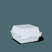Detpak White Corrugated Board Burger Clam Boxes Cardboard 105mm(L) x 105mm(W) x 85mm(H) - Box of 260