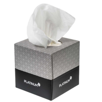 Caprice Platinum Premium Facial Tissues 2 Ply Packs of 90 in SQUARE Box - Box of 24