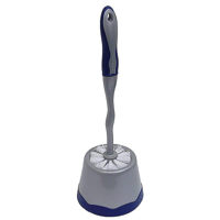 Deluxe Toilet Brush and Holder Set with Round Base and Round Brush - Set