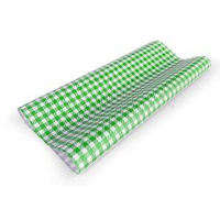 Gingham Greaseproof Paper 190mm x 310mm Green / White Check - Packet of 200 Sheets