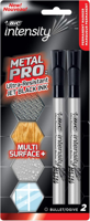BIC Intensity Metal Pro Permanent Marker - Black / Pack of 2 (Chisel Tip) Multi-Surface - Pack