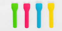 Supa Paper Ice Cream / Gelato Spoons 4 Mixed Colours 9.5cmL - PACK=500 / BOX=6,000