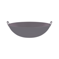 CHEF INOX WOK CAST IRON w/RND BOTTOM & 2 HDLS 500mm/20" (*05220*) =  1 X EACH