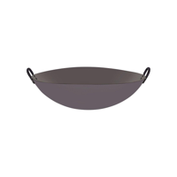 CHEF INOX WOK CAST IRON w/RND BOTTOM & 2 HDLS 450mm/18" (*05218*) =  1 X EACH