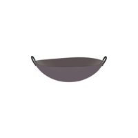CHEF INOX WOK CAST IRON w/RND BOTTOM & 2 HDLS 350mm/14" (*05214*) =  1 X EACH