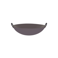CHEF INOX WOK CAST IRON w/RND BOTTOM & 2 HDLS 400mm/16" (*05216*) =  1 X EACH