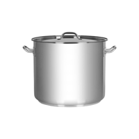CHEF INOX ELITE STOCKPOT w/LID 18/10 320x270mm 21.50lt (*70420*) =  1 X EACH
