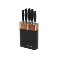 STANLEY ROGERS BLACK OVAL 6PC KNIFE BLOCK (*SR41374*) = PACK OF 2 X EACHES