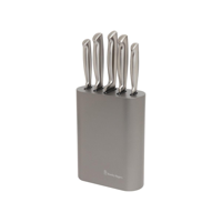 STANLEY ROGERS VERTICAL OVAL METALLIC PEWTER KNIFE BLK 6PC (*SR41416*) = PACK OF 2 X EACHES