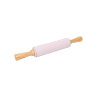 WILTSHIRE ROLLING PIN-SILICONE 385mm w/WOOD HANDLES (*WLT44022*) = PACK OF 4 X EACHES