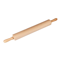 CHEF INOX ROLLING PIN WOOD w/S/S BALL BEARINGS 70x450mm (*03657*) =  1 X EACH