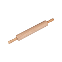 CHEF INOX ROLLING PIN WOOD w/S/S BALL BEARINGS 70x380mm (*03655*) =  1 X EACH
