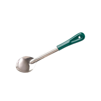 CHEF INOX BASTING SPOON SOLID S/S 100x70x330mm GREEN HDL (*03313-GN*) = PACK OF 12 X EACHES