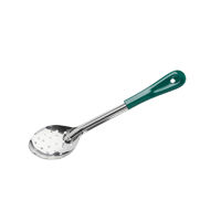 CHEF INOX BASTING SPOON PERFORATED S/S 330mm GREEN HDL (*03323-GR*) = PACK OF 12 X EACHES