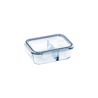 ETERNA GLASS CONTAINERS 2 DIV RECT 1000ml (*ETR48142*) = PACK OF 4 X EACHES