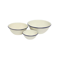 WILTSHIRE MIXING BOWL-ENAM BLUE RIM 3PC SET (*WLT43557*) = PACK OF 2 X SETS