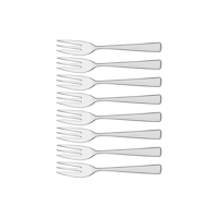 TABLEKRAFT STRAND CAKE FORK SET 8pc 18/10 147mm (*77700-103*) =  1 X SET