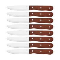 TABLEKRAFT STEAK KNIFE JUMBO RND TIP PAKKAWOOD SET 8pc 225mm (*20675-8*) =  1 X SET