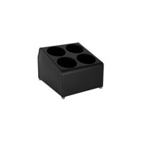 CHEF INOX CUTLERY CYLINDER HOLDER S/S BLK 4 HOLE 2x2 104mm (*05242*) =  1 X EACH
