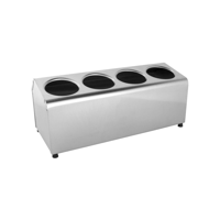 CHEF INOX CUTLERY CYLINDER HOLDER S/S 4 HOLE 1x4 DIA104mm (*05243*) =  1 X EACH