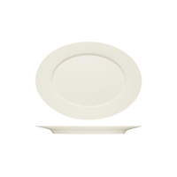 BAUSCHER PURITY OVAL PLATTER w/RIM 330x244mm (*BHS6692033*) = PACK OF 6 X EACHES