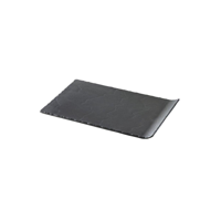 REVOL BASALT RECTANGULAR PLATE w/CURVED EDGE 332x200mm SLATE (*93752*) = PACK OF 3 X EACHES