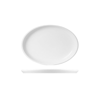 WHITE ALBUM OVAL PLATE STACKABLE 285x175x15mm (U3220) (*94848*) = PACK OF 12 X EACHES