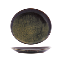 TABLEKRAFT ARTISTICA OVAL PLATE 295x250x35mm REATIVE BROWN (*98821*) = PACK OF 4 X EACHES