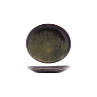 TABLEKRAFT ARTISTICA OVAL PLATE 210x190x30mm REATIVE BROWN (*98820*) = PACK OF 4 X EACHES