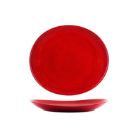 TABLEKRAFT ARTISTICA OVAL PLATE 250x220x33mm REACTIVE RED (*98223*) = PACK OF 4 X EACHES