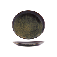 TABLEKRAFT ARTISTICA OVAL PLATE 250x220x33mm REATIVE BROWN (*98819*) = PACK OF 4 X EACHES