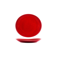 TABLEKRAFT ARTISTICA OVAL PLATE 210x190x30mm REACTIVE RED (*98220*) = PACK OF 4 X EACHES