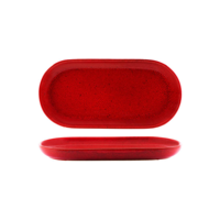 TABLEKRAFT ARTISTICA OVAL COUPE PLATE 300x140mm REACTIVE RED (*98230*) = PACK OF 4 X EACHES