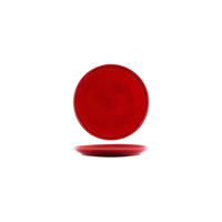 TABLEKRAFT ARTISTICA ROUND PLATE RLD/EDGE 190mm REACTIVE RED (*98225*) = PACK OF 4 X EACHES
