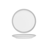 TABLEKRAFT BISTRO ROUND COUPE PLATE 280x23mm  FROSTED STEEL (*903003*) = PACK OF 4 X EACHES