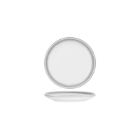 TABLEKRAFT BISTRO ROUND COUPE PLATE 200x18mm  FROSTED STEEL (*903001*) = PACK OF 4 X EACHES