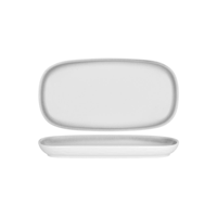 TABLEKRAFT BISTRO RECT COUPE PLATTER 350x186mm FROSTED STEEL (*903014*) = PACK OF 3 X EACHES