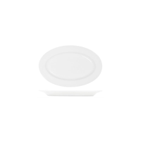 TABLEKRAFT CORE WHITE PLATTER-OVAL RIM SHAPE -260x170x24mm (*91032*) = PACK OF 6 X EACHES