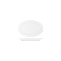 TABLEKRAFT CORE WHITE PLATTER-OVAL RIM SHAPE -230x155x23mm (*91031*) = PACK OF 6 X EACHES