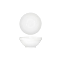 TABLEKRAFT CORE WHITE ROUND BOWL FOOTED 200x90mm STACK RIM (*91082*) = PACK OF 3 X EACHES