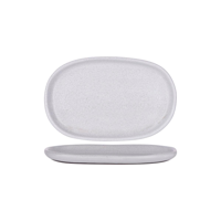 TABLEKRAFT NATURALS ASH GREY OVAL PLATE 310x200x28mm CLAY (*905210*) = PACK OF 3 X EACHES