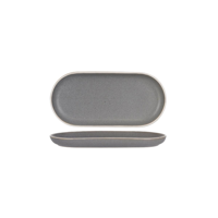 TABLEKRAFT URBAN OVAL PLATE 295x140mm GREY (*908022*) = PACK OF 4 X EACHES