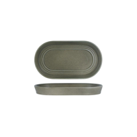 TABLEKRAFT URBAN LOFT OVAL PLATTER 240x137x27mm FROST GREY (*906322*) = PACK OF 4 X EACHES